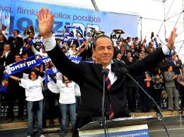 Lawrence Gonzi leading the PN to victory in the 2008 general election