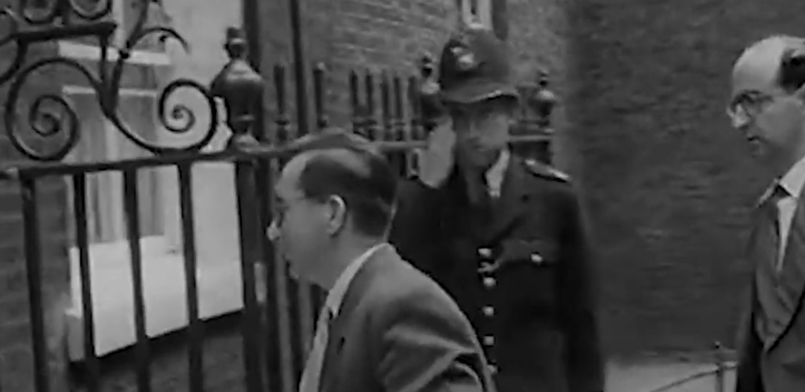 Mintoff arriving in Downing Street